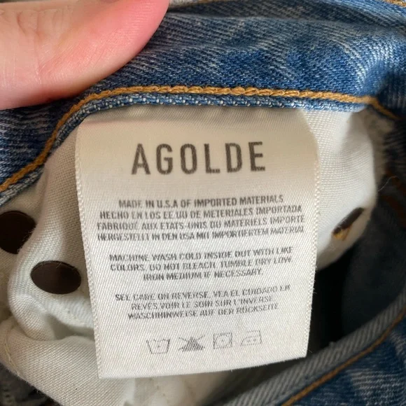 Agolde 90s Pinch Waist Light Blue Denim Jeans Size 26 - Picture 10 of 11